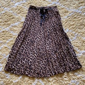 Zara Leopard Print Midi Skirt